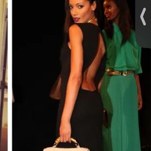 Monika Chiang power knit black backless dress. Size 4. NWT.